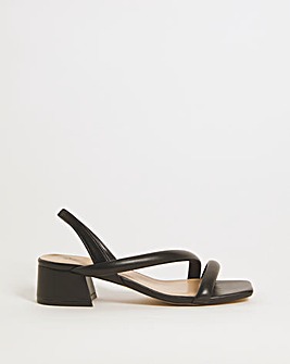 Avery Asymmetric Low Block Heeled Sandals Wide Fit
