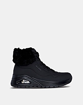 Skechers Uno Rugged Fur Lace Up Boot Standard Fit