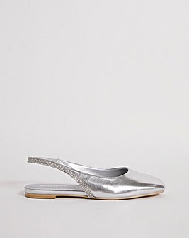 Grace Diamante Metallic Shoes Wide Fit