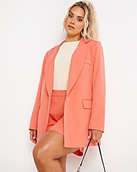 Premium Billie Coral Tailored Oversized Blazer