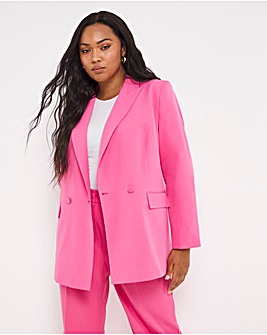 Simply Be Hot Pink Charlie Oversized Relaxed Blazer
