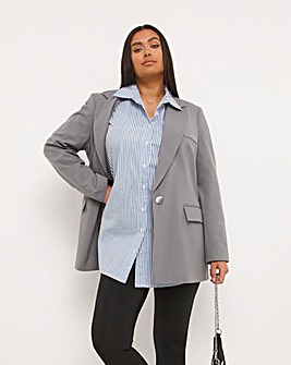 Premium Billie Charcoal Tailored Oversized Blazer