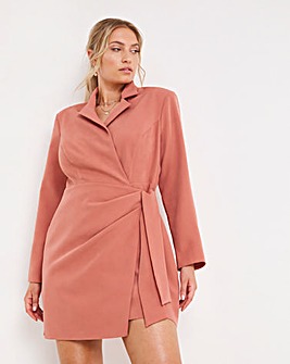 Terracotta Simply Be Twist Front Blazer Dress