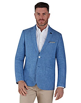 Raging Bull Linen Blazer Mid Blue