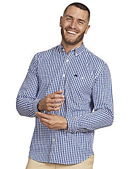 Raging Bull Classic Long Sleeve Gingham Shirt Navy