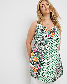 Joe Browns Sleeveless Print and Embroidered Top