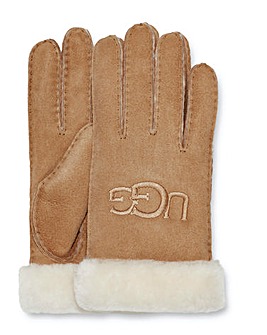 Ugg Sheepskin Embroidered Logo Gloves