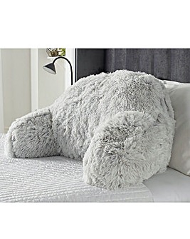 Long Pile Faux Fur Cuddle Cushion - Grey