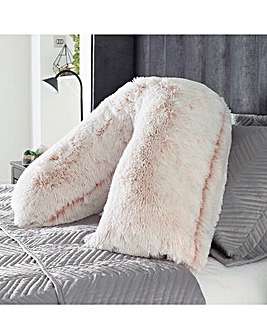 Long Pile Faux Fur V Shape Pillow - Blush