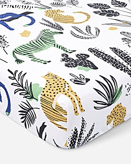 Pineapple Elephant Wild Jungle Animals Fitted Sheet