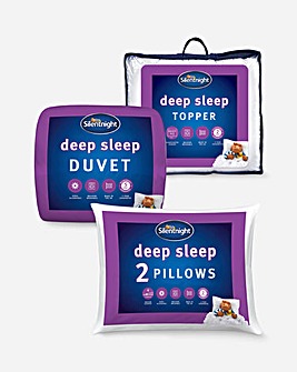 Slumberdown Deep Sleep 10.5 Tog Duvet, Pillows and Mattress Topper Bundle