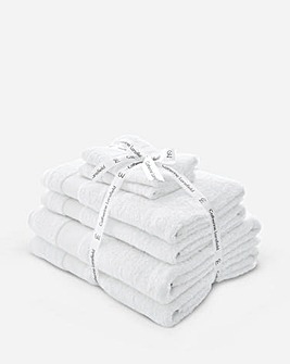 Catherine Lansfield Anti Bacterial 6 Piece Cotton Towel Bale White