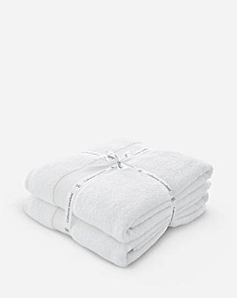 Catherine Lansfield Anti Bacterial Cotton Bath Sheet Pair White