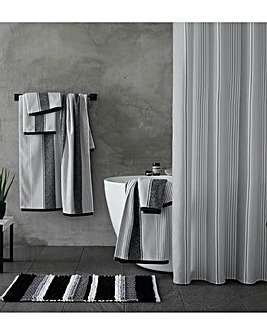 Catherine Lansfield Cotton Textured Stripe Mono Towels