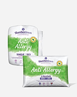 Slumberdown Anti Allergy 10.5 Tog Duvet and 2 Pillow Bundle