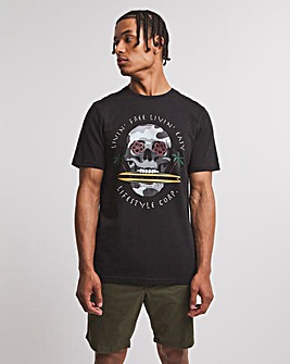 Camo Skull Graphic T-shirt Long