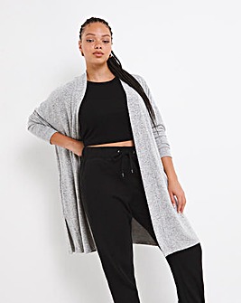 Grey Marl Long Sleeve Cosy Soft Touch Cardigan
