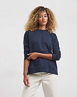 Navy Long Sleeve Basics Set In Sleeve Sweatshirt