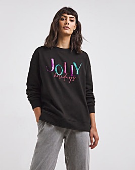 Jolly Holidays Novelty Sequin Sweatshirt