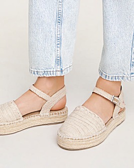 Coral Chunky Espadrille Sandals Extra Wide EEE Fit