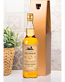 Personalised Malt Whiskey in a Gold Gift Box