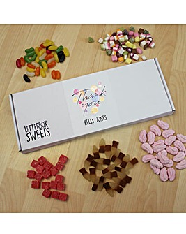 Personalised Thank You Letterbox Sweets