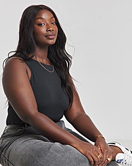 Simply Be Black Racer Neck Bodysuit