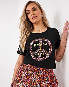 Peace and Love Print Front Tee