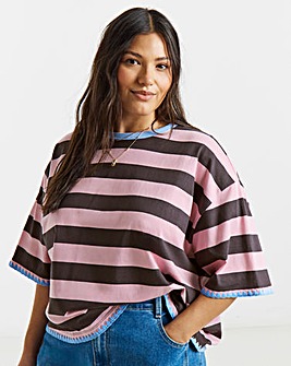 Blue Stripe Whipstitch T-Shirt