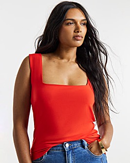 Red Square Neck Vest