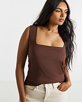 Chocolate Square Neck Vest