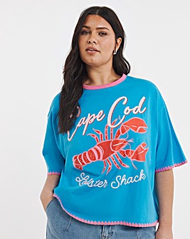 Blue Cape Cod Lobster Graphic T-Shirt