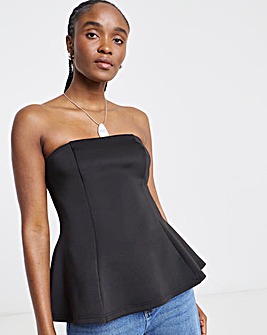 Black Fit and Flare Bandeau Top