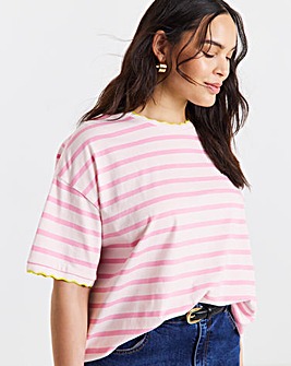 Pink Stripe Scallop T-Shirt