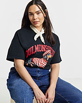 Simply Be Black Dog Graphic Short Sleeve T-Shirt