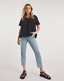 Black V Neck Floaty Tee