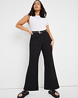 24/7 Black Wide Leg Jeans made with Organic Cotton