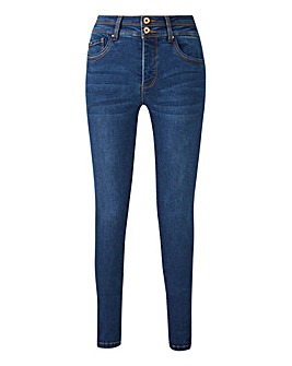 Premium Shape & Sculpt Mid Blue Skinny Jeans Regular Length