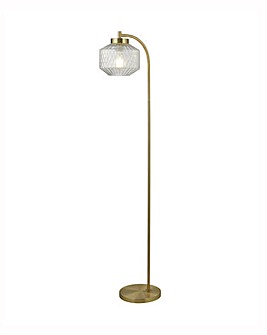 Clear Glass and Brass Floor Lamp