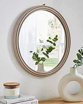 Round Grey Wall Mirror