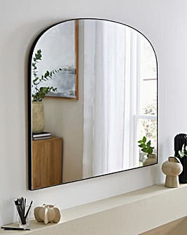 Black Arch Over Mantel Mirror