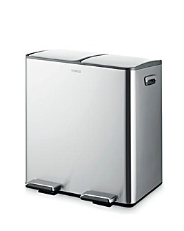 Tower 40L Recycling Pedal Bin Silver