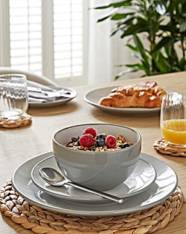 Grey Dipped 12 Piece Dinner Set