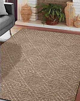 Indoor and Outdoor Natural Finish Diamonds Rug