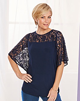 Lace Detail Jersey Top