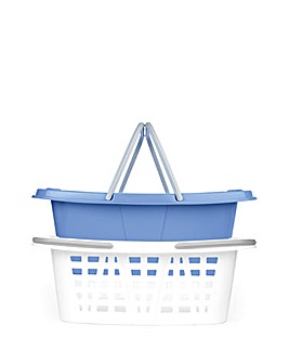 Beldray Set of 2 Laundry Baskets Blue