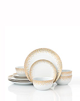 Waterside Gold Sparkle 12 Piece Dinner Set