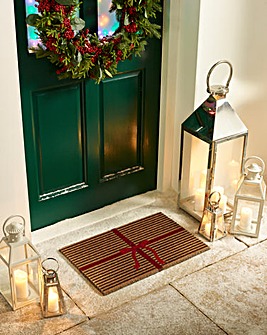 My Mat Printed Coir Christmas Gift Wrapped Doormat