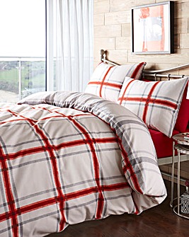 Bedding J D Williams Brushed Cotton Red Duvet Cover Set