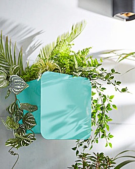 Teal Square Wall Planter